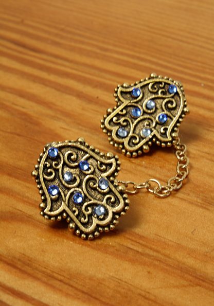 Gold Hamsa w/Blue-0