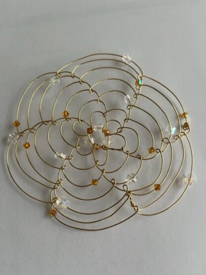 Clear AB and Gold Topaz - Woman's Handmade Crystal Kippah