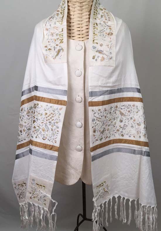 Tracy - Women's Handmade Cotton Tallit - The Tallis Lady