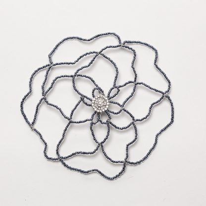 Pewter Flower w/ Crystal-0