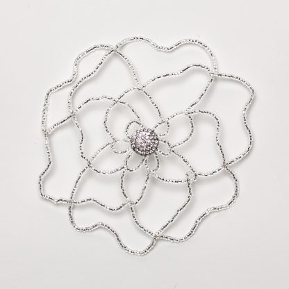 Silver Lined Crystal Flower-0