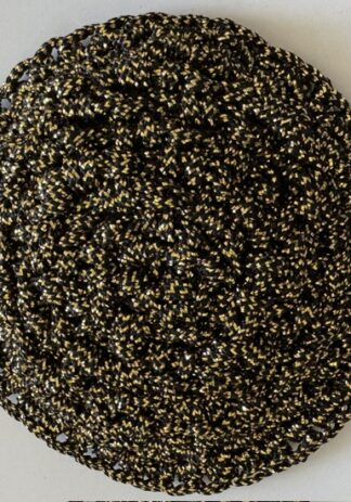 Black and Gold Metallic - Handmade Women's Crocheted Kippah