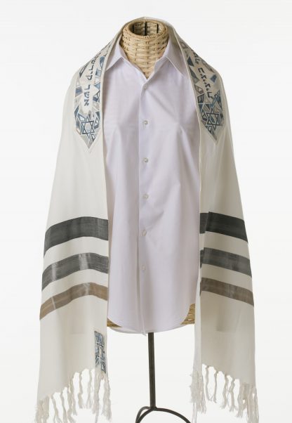 Taylor - Unisex Handmade Brushed Cotton and Silk Tallit-0
