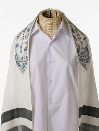 Taylor - Unisex Handmade Brushed Cotton and Silk Tallit-2701