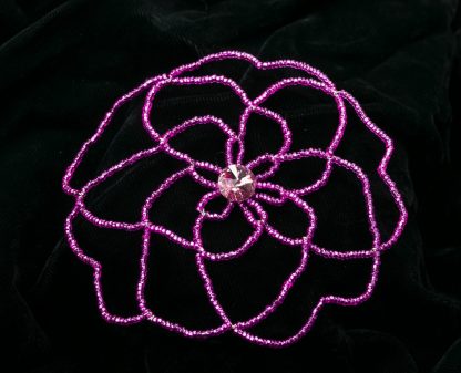 Hot Pink Flower with Crystal-2802