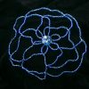 Dark Sapphire Flower with Flower Crystal-2806