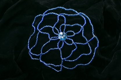 Dark Sapphire Flower with Flower Crystal-2806