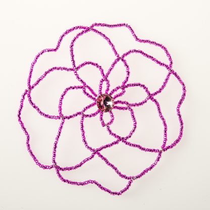 Hot Pink Flower with Crystal-0