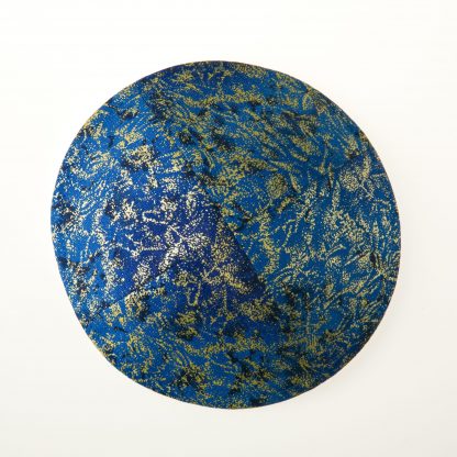 Blue with Gold and Navy Kippah-0