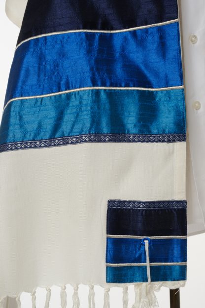 Gage - Men's Handmade Viscose and Silk Tallit-3486