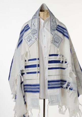 Silas - Men's Traditional Wool Tallit, Large Size-0