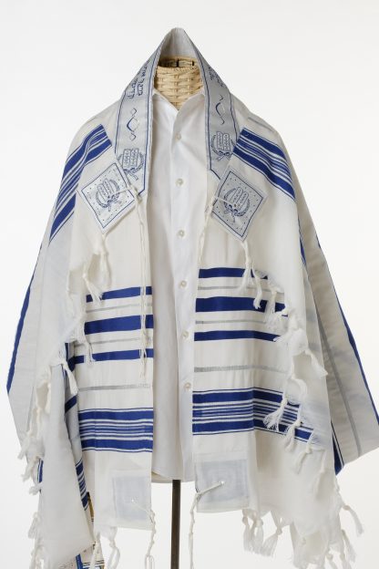 Silas - Men's Traditional Wool Tallit, Large Size-3656