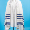 Izzy - Men's Wool Tallit, Blue and Gold