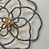 Mixed Blue and Purple Flower with Star - Handmade Women's Beaded Kippah - Image 2