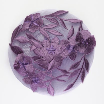 Purple Leaves - Handmade Women's Floral Kippah