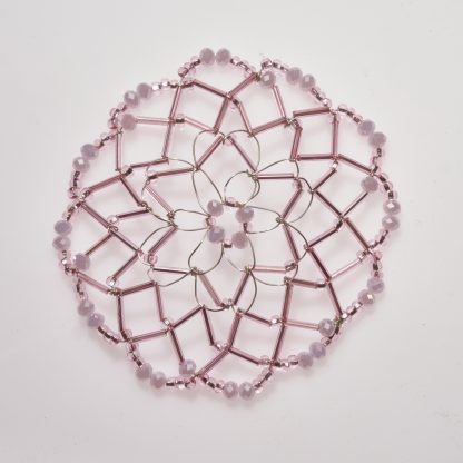 Beaded Pink - Handmade Woman's Beaded and Crystal Kippah