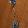 Bordered Royal Blue with Star of David - Handmade Pewter Tallit Clips