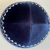 Navy Geometric Design - Handmade Men's Velvet Kippah