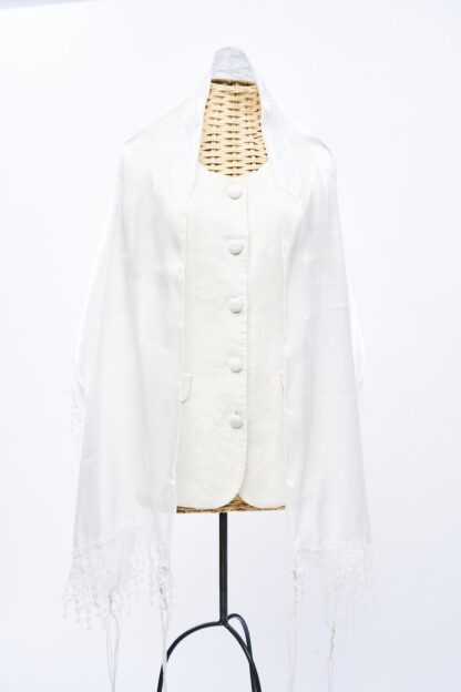 Diana - Handmade Women's White Organza Tallit