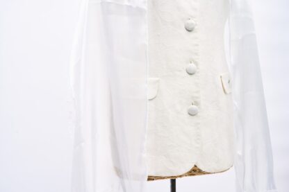 Diana - Handmade Women's White Organza Tallit - Image 8
