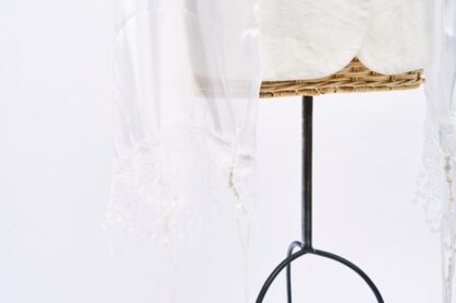 Diana - Handmade Women's White Organza Tallit - Image 9