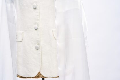 Diana - Handmade Women's White Organza Tallit - Image 10