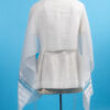 Lily - Handmade Women's Sheer Organza Turquoise Tallit - Image 7