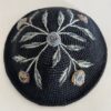 Black Embroidered Leaves with Beads