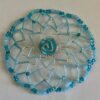 Turquoise/Aqua - Handmade Beaded and Crystal Kippah - Image 2