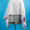 Nina - Handmade Women's Cotton Blend Rainbow Hombre Tallit - Image 4