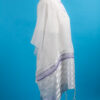 Emily - Handmade Women's Sheer Organza Lavender Tallit - Image 6
