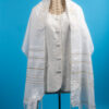 Hayden - Unisex Traditional Acrylic Tallit in White & Gold