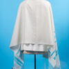 Devin - Unisex Turquoise and Ivory Wool Tallit - Image 6