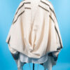 Echo - Handmade Men's Woven Cotton Tallit - Large Size - Image 6