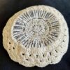 Ivory Kippah with Shiney Beads - Women's Handmade Crocheted