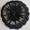 Black Beaded and Sequins - Handmade Woman's Crocheted Kippah