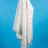 Ellis - Unisex White and Silver Acrylic Tallit - Image 5