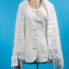 Ellis - Unisex White and Silver Acrylic Tallit