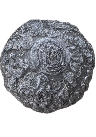 Silver Sparkle Kippah - Women's Handmade Lace and Applique Kippah