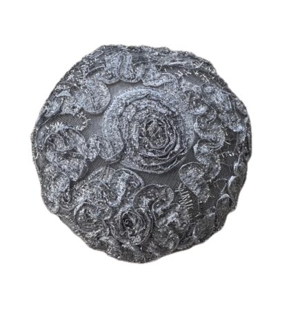 Silver Sparkle Kippah - Women's Handmade Lace and Applique Kippah