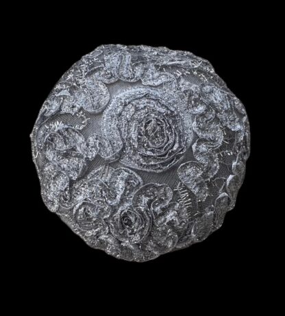 Silver Sparkle Kippah - Women's Handmade Lace and Applique Kippah - Image 4