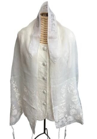 Olivia - Women's Organza tallit with Embroidery